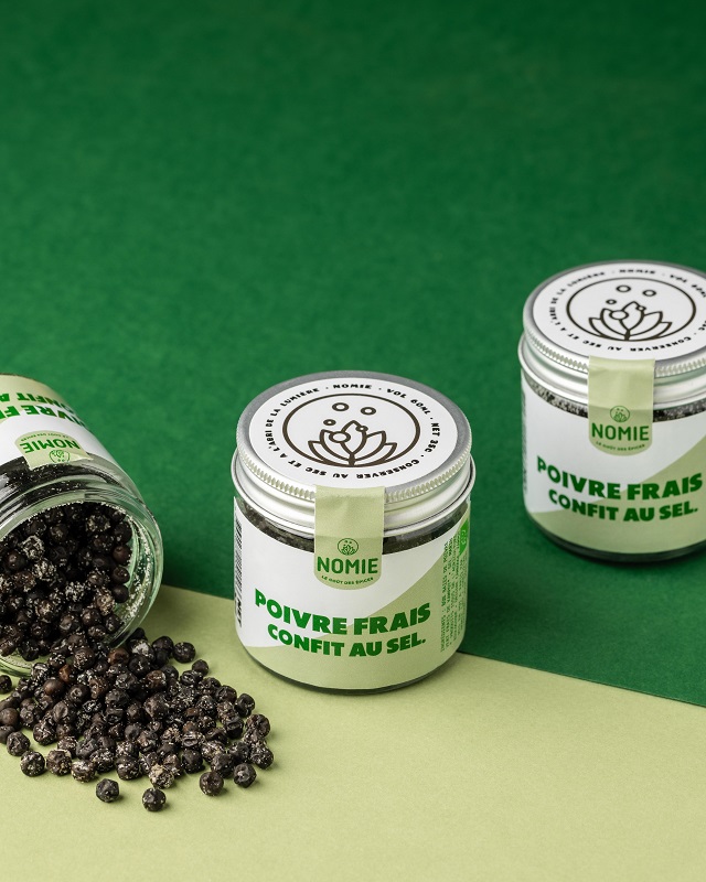 Poivre de Kampot vert confit au sel BIO